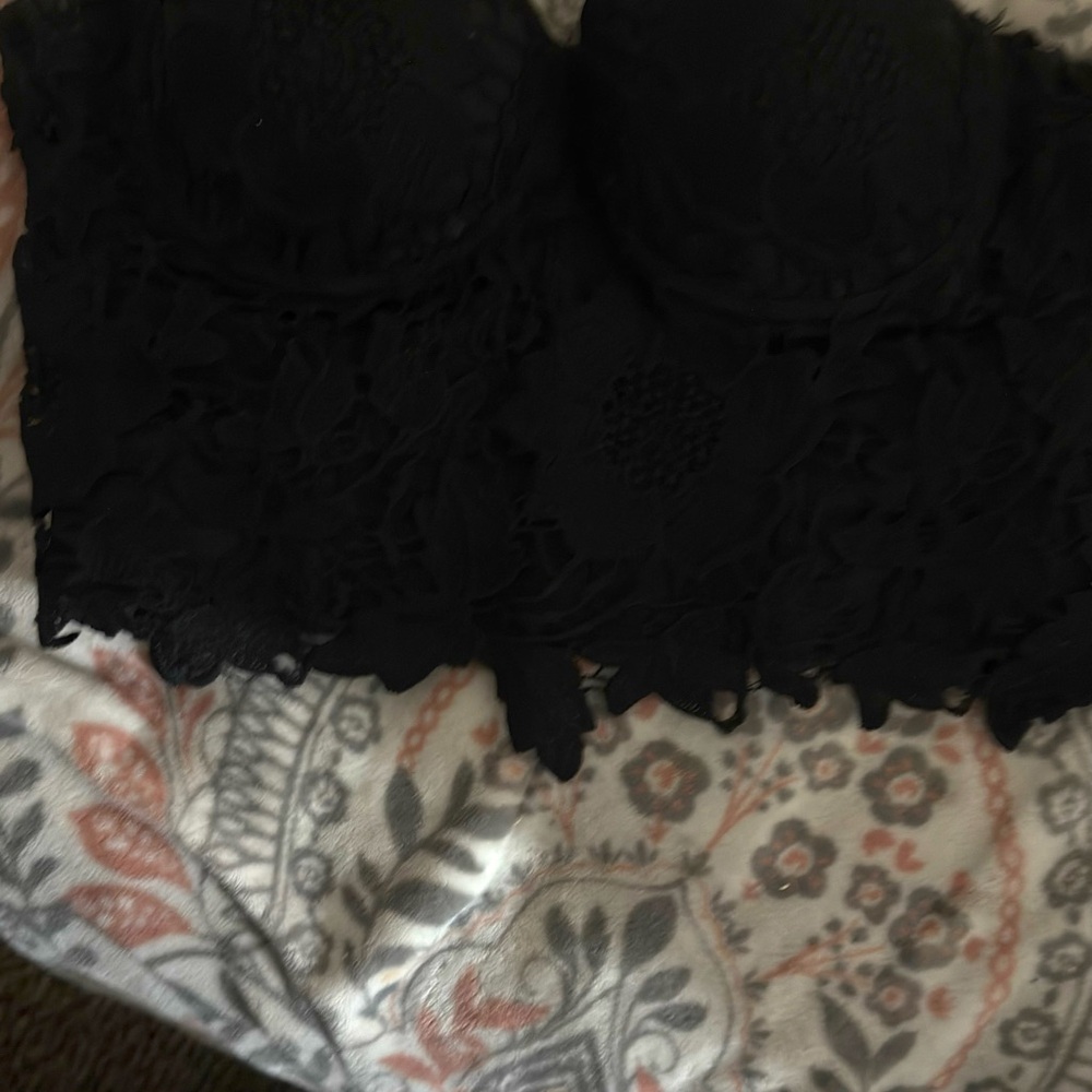 Black Lace Bustier Top
